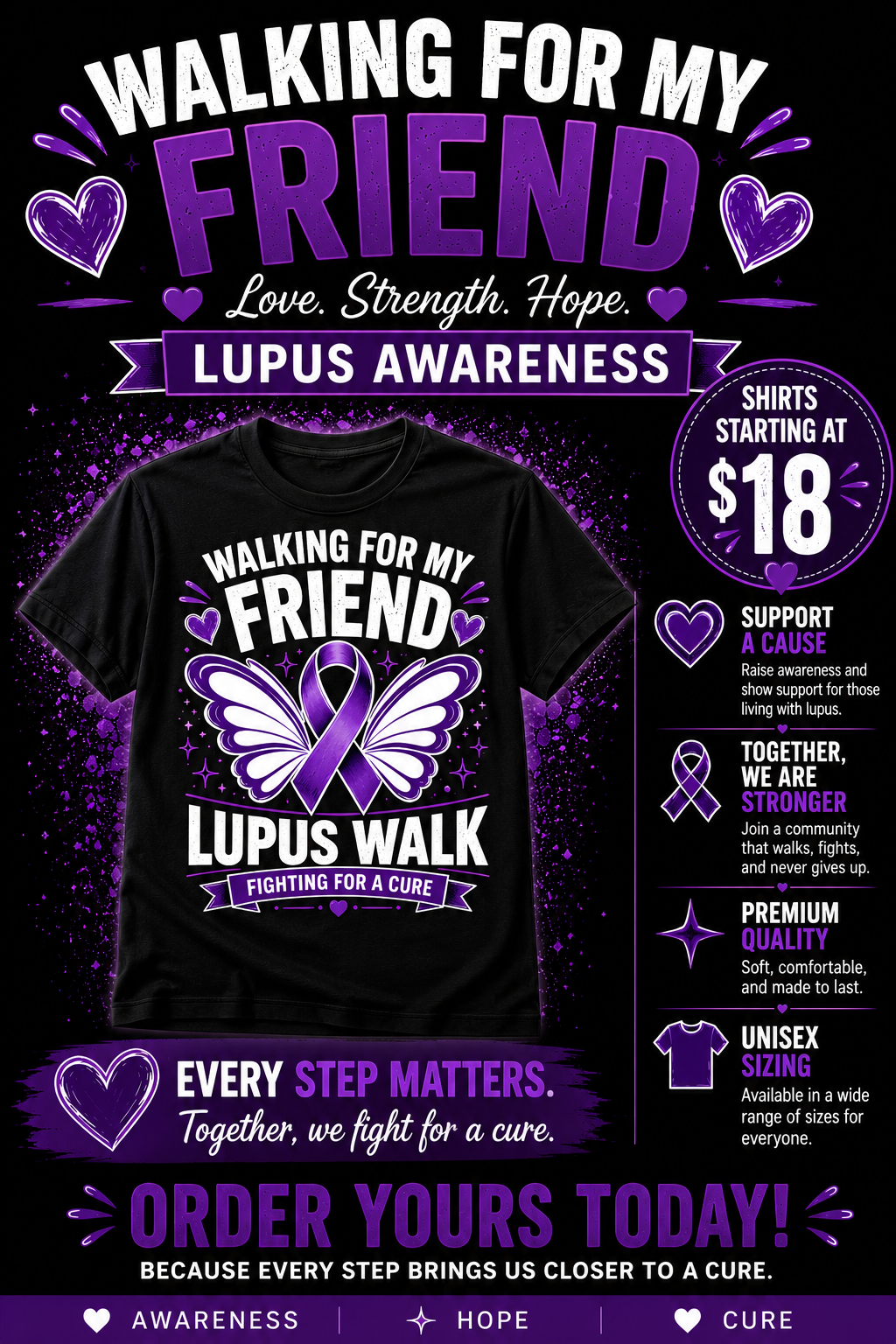 Walking For My Family Lupus Walk T-Shirt | Lupus Awareness Shirt